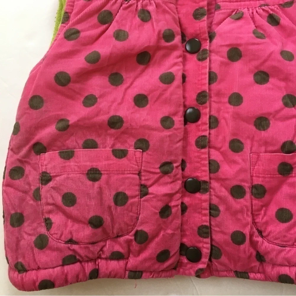 Carter's Toddler Girls Pink Polka Dot Cotton Corduroy Thick Winter Puffer Vest